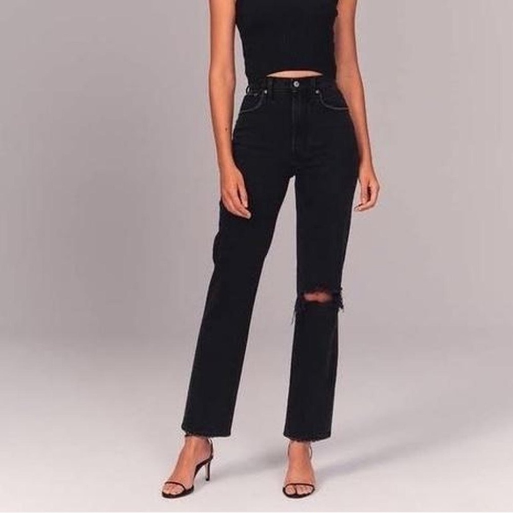 Abercrombie and Fitch ultra high rise ankle straight jeans
